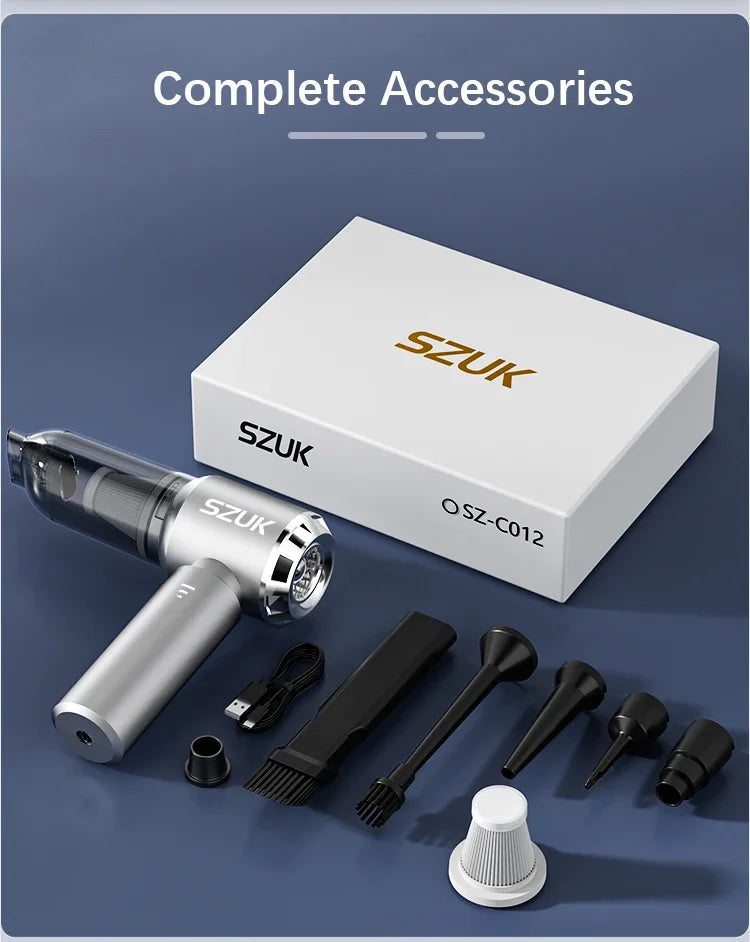 SZUK 180000PA Mini Car Vacuum Cleaner Portable Powerful Cleaning Machine Handheld for Car Wireless Vacuum Cleaner Home Appliance