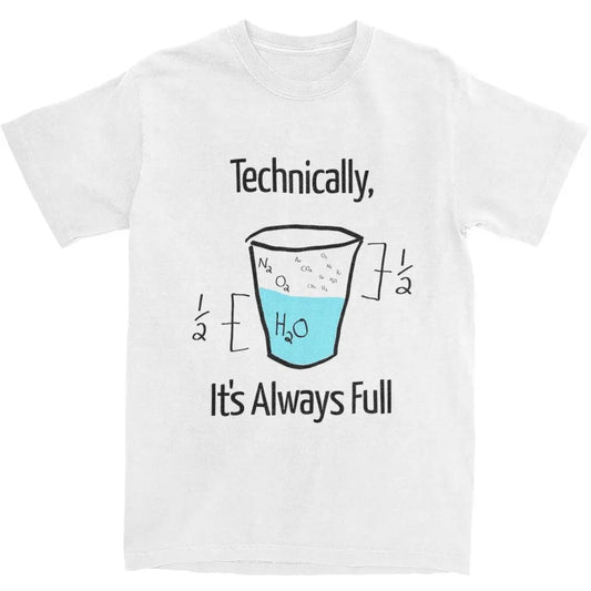 Men's Science Is Optimistic T-Shirts Technically It is Always Full  Top Tee Summer Classic T Shirt Casual Tshirt Plus Size