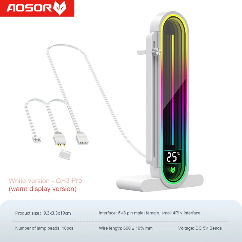 Graphics Video Stand 5V 3Pin ARGB Magnetic Base Jack Desktop Computer Case Video Card Holder GPU Water Cooling Kit Support Stand