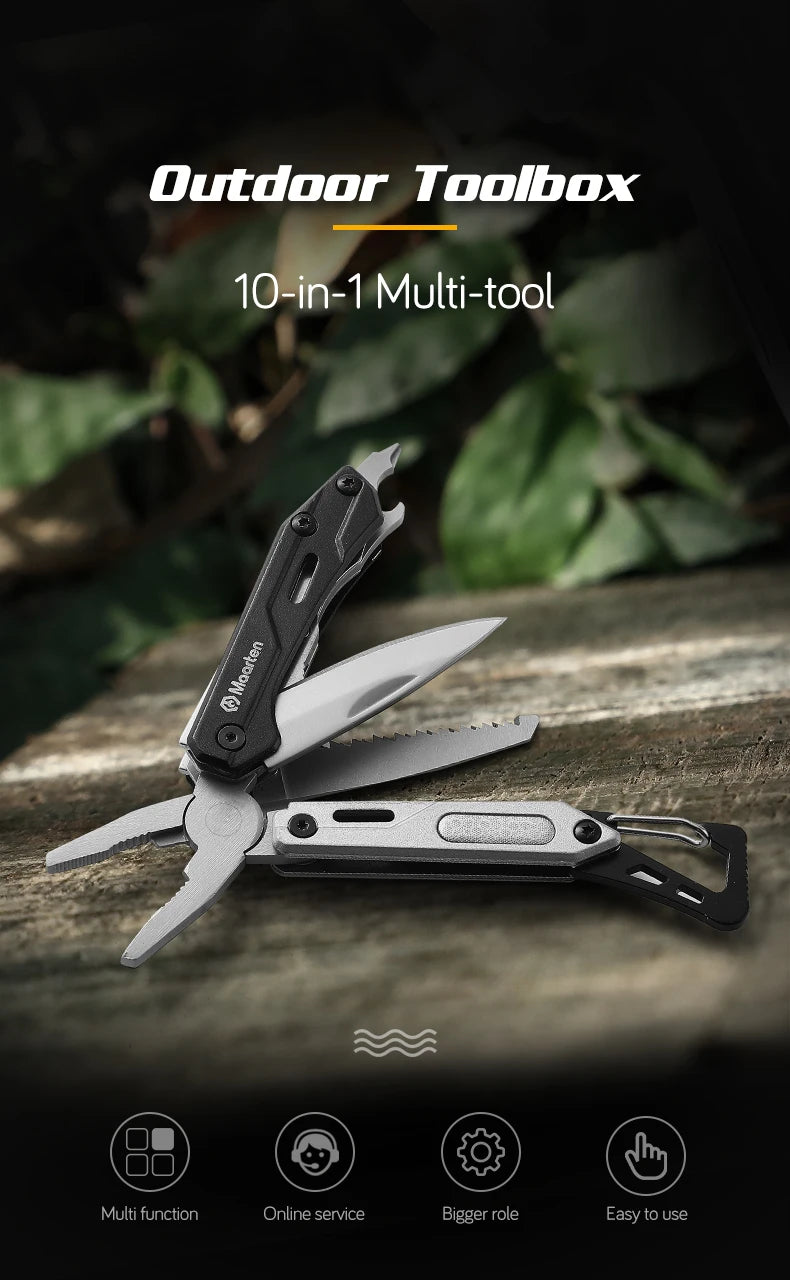 Maarten Multitool, 9-in-1 Stainless Steel Multi Tool Pocket Knife with Screwdriver,  Multitool Pliers, Survival Equipment
