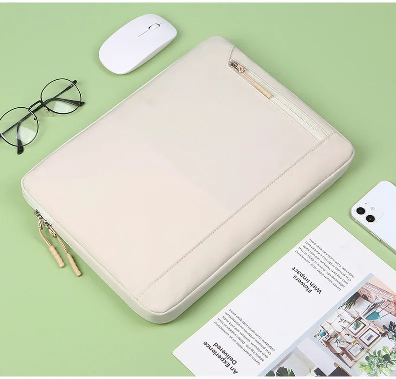 Solid Color Retro Style Business Laptop Bag for MacBook Air Pro 13 15 13.3 14 15.6 Inch Notebook Simple Fashion Computer Case