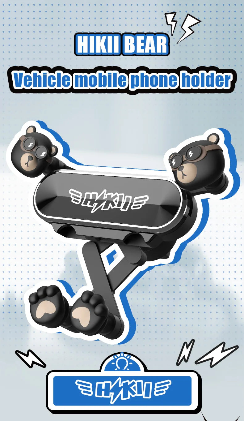 Cartoon car phone holder vent mount strong gravity clip cell air conditioner outlet stand mobile assecories support rack bracket