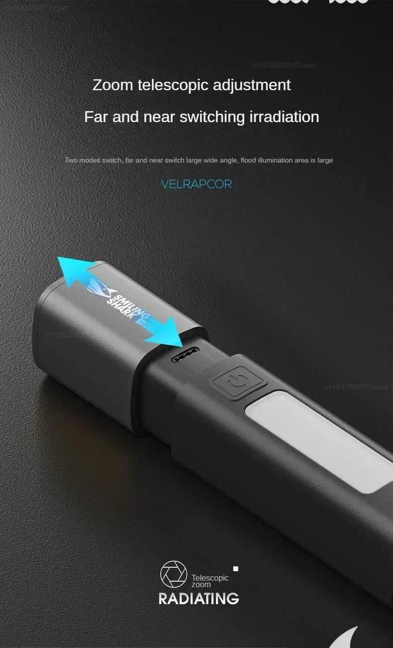 Xiaomi SMILING SHARK Outdoor Flashlight Portable Strong Lights Variable Focus with Home Camping Fishing Walking Lighting Lamp