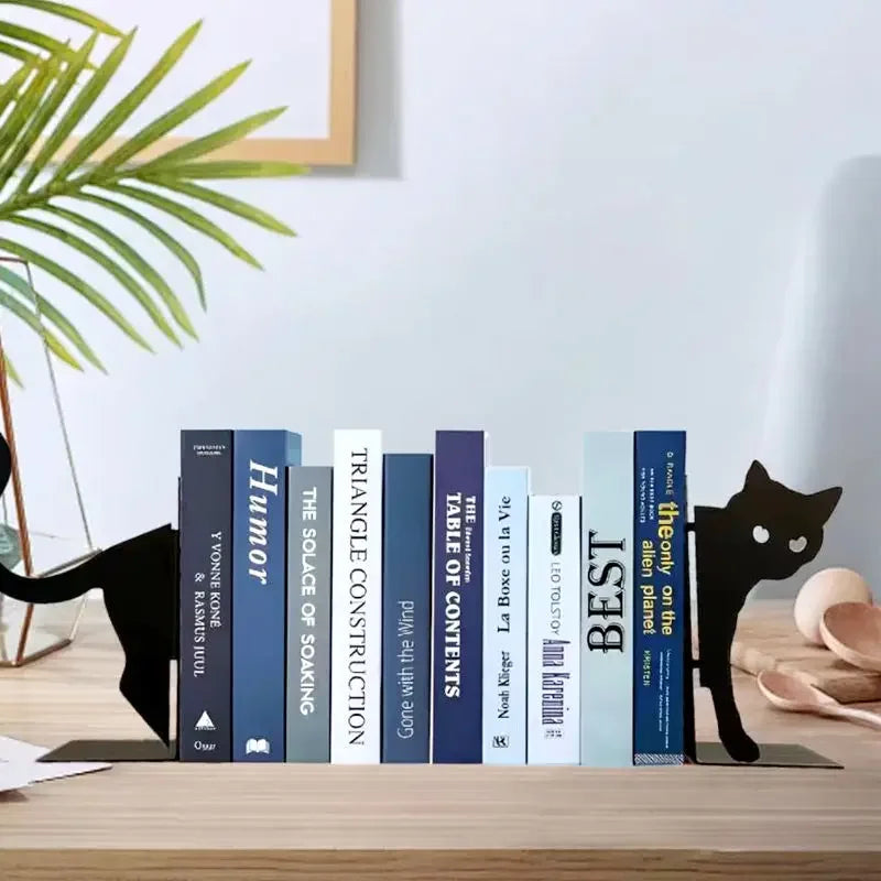 Cute cat stationery bookends desk organizer book stand holder human evolution Creative interesting office accessories book ends