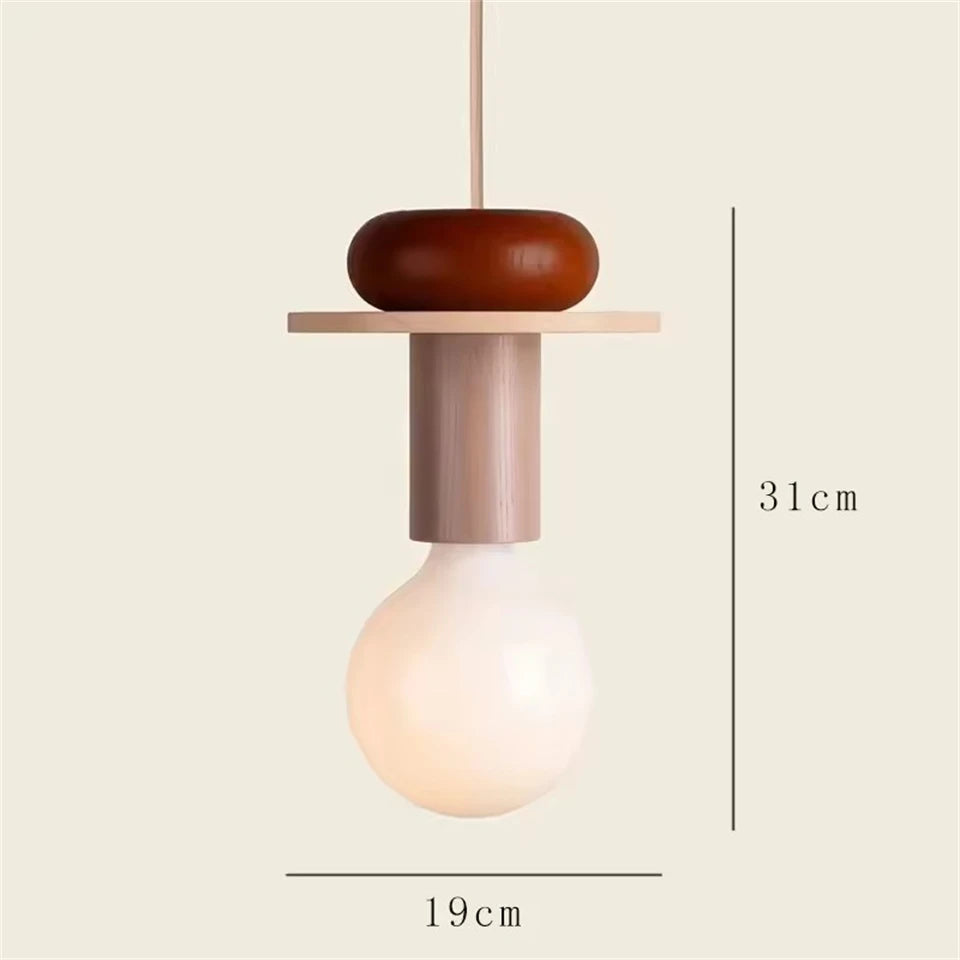 Modern Lustre Grain Ceiling Pendant Lamp Nordic Wood LED Pendant Lights Kitchen Restaurant Home Decor Hanging Lamp Light Fixture