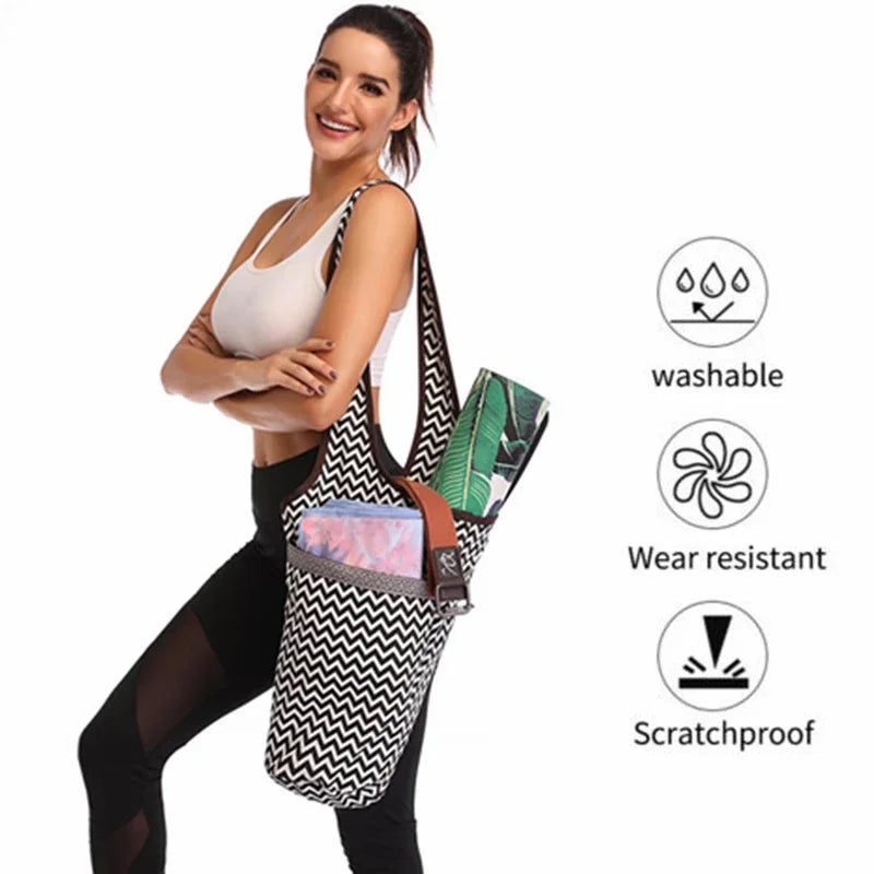 Yoga Mat Bag Women Gym Bag Tote Fitness Sports Large Capacity Travel Shoulder Bag Zipper Storage Bags Winter Ladies Wet Dry Pack
