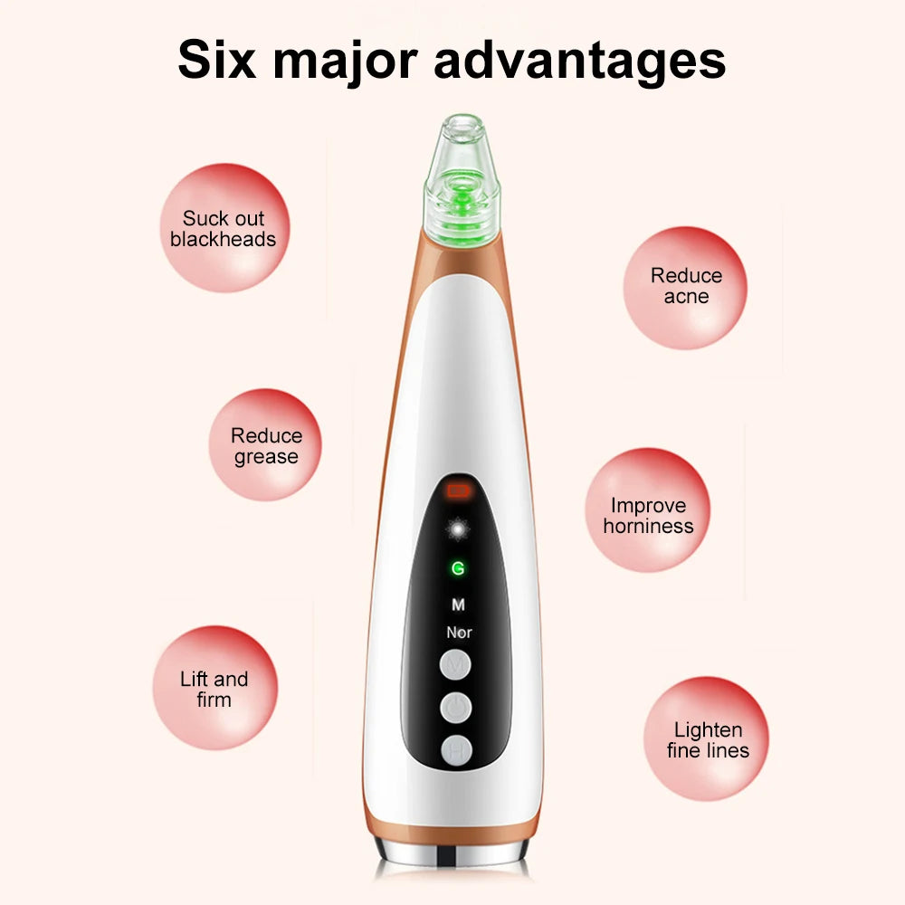 Electric Blackhead Remover & Pore Cleaner, Acne Treatment Facial Device with Skin-Tightening for Deep Cleansing Skincare Tools