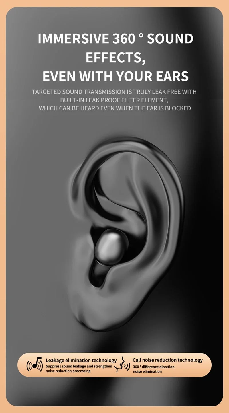 Mini Wireless Bluetooth 5.3 Headset Small Earbuds Sleep Sports Invisible Headphones HD HIFI Bass Sound Quality Earphones