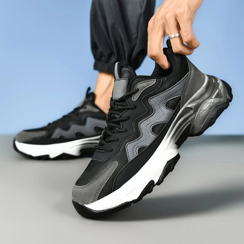 Sports shoes men's four season casual fashion outdoor thick sole breathable comfortable anti slip wear-resistant casual sneakers