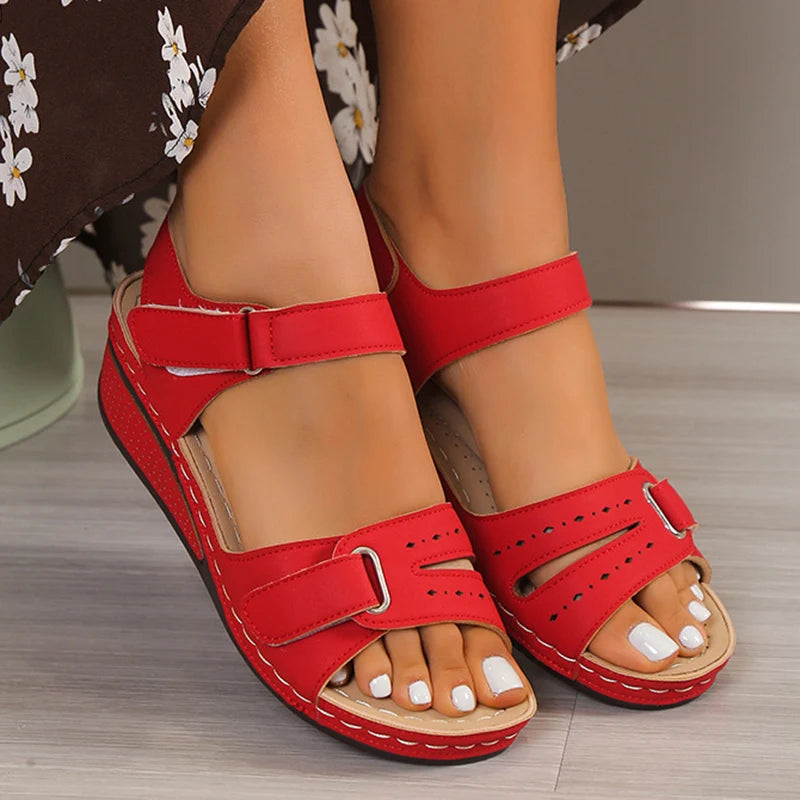 Women Shoes Sandals Summer Party Walking Shoes Retro Sandals For Women Wedge Sandals Ladies Soft Female Women Sandal Footwear