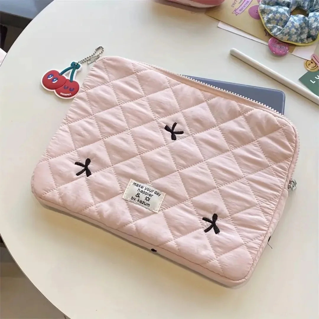 Cute Bow Graphic Laptop Bag Tablet Sleeve Case 11 13.3 14 15.6 Inch For Macbook Air 13 Pro Xiaomi Lenovo Dell Notebook Soft Case