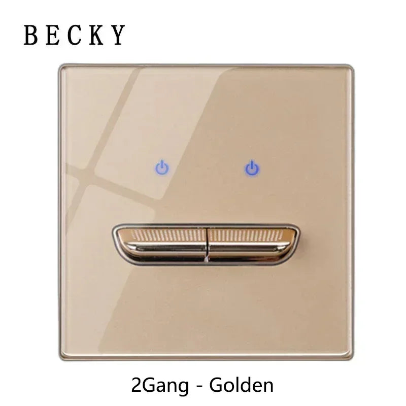 Glass Panel Wall Switch LED European 16a Socket Retro Toggle Light Switch EU UK Standard 2way Socket 1-4gang USB Home Decoration