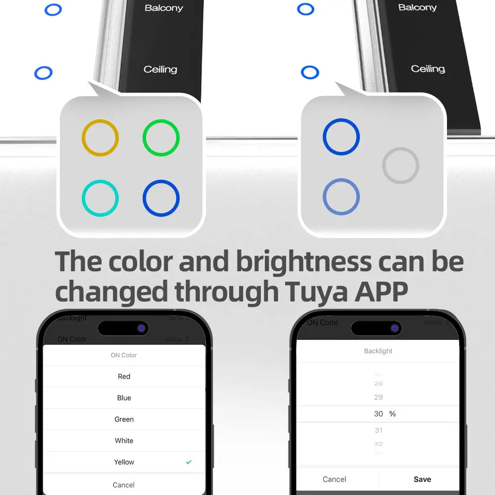 Zemismart DIY Name Switch Zigbee Smart Display Screen Touch Light Switch US Type Works with Tuya Alexa Google Home Voice Control