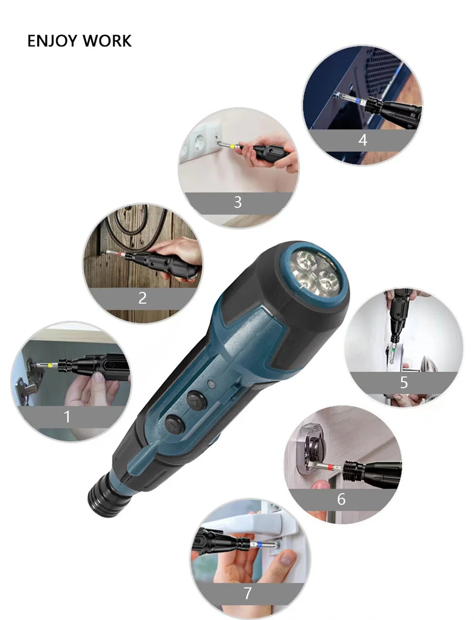 SHENHAOXU Cordless Electric Screwdriver Rechargeable Battery Operated ScrewDriver Drill Tool Set LED Bidirectional Switch Repair