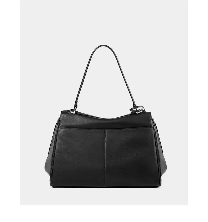 2025 New Luxury Tote Bag for Women Genuine Split Cow Leather Crossbody Shoulder Bag Top-Handle Work Lock Closure Underarm Purse