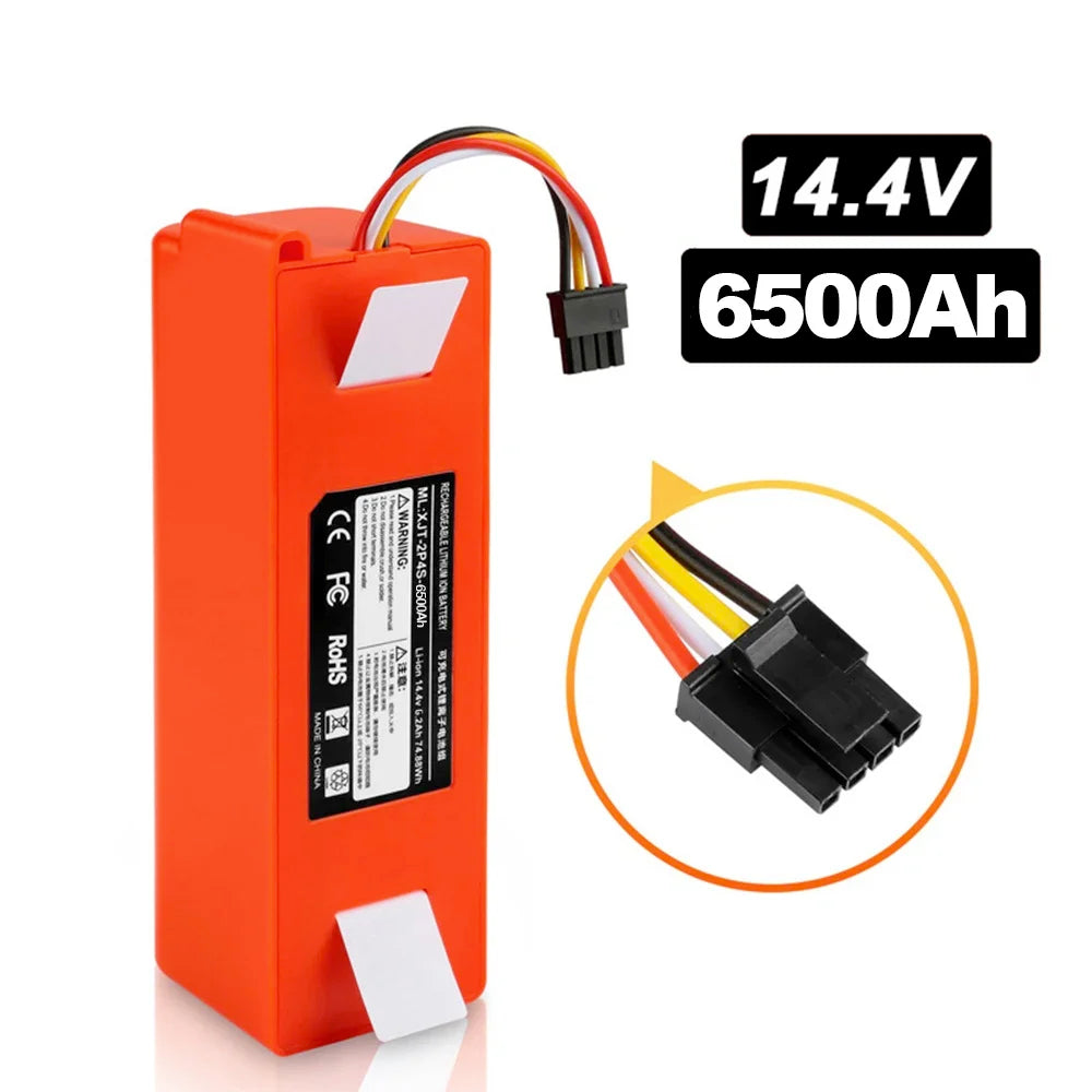 14.4V 6500mAh Robotic Vacuum Cleaner Replacement Battery For Roborock C1 E2 E3 E4 E5 S4 S5 MAX S6 Pure Accessories