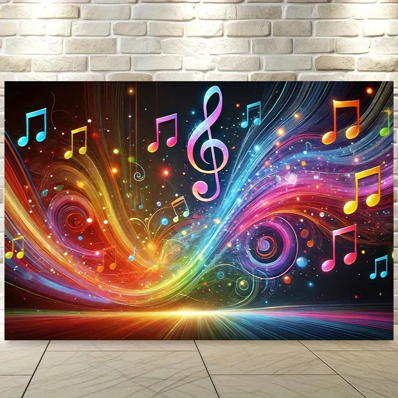 Vibrant musical banner, perfect for bedroom, office, outdoor decoration - perfect for parties and holiday gifts