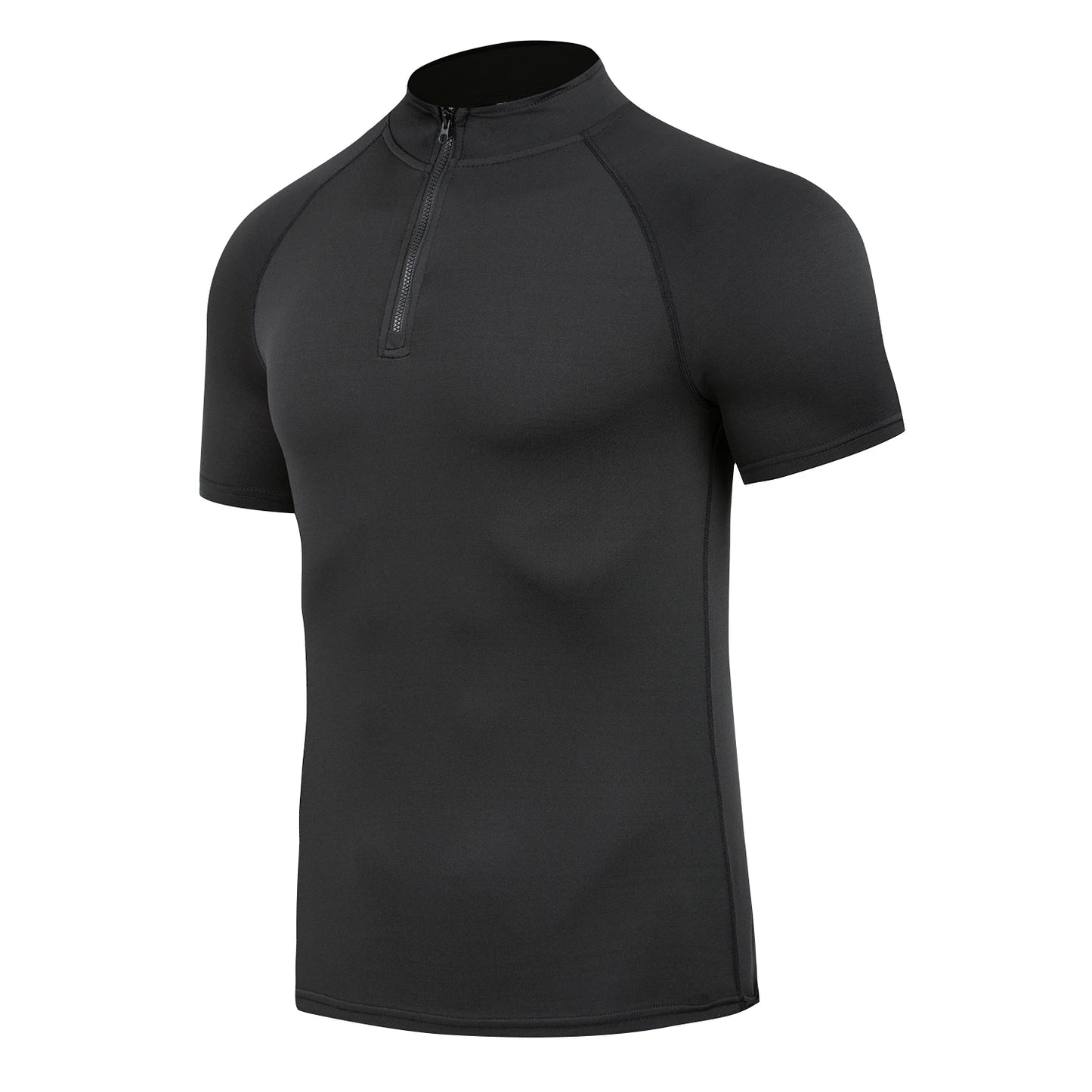 Mens Sportswear Trainning & Exercise T-Shirts Compression Fitness Short Sleeve Sports Polo Shirts Quick Dry Tight Gym Clothing