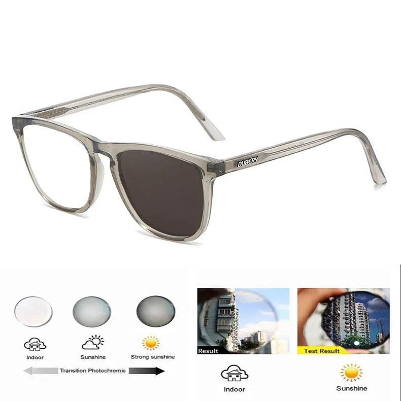 TR90 Square Photochromic Myopia Glasses Men Women Brand Finished Color Changing Driving Nearsighted Eyewear Negative Diopter ﻿
