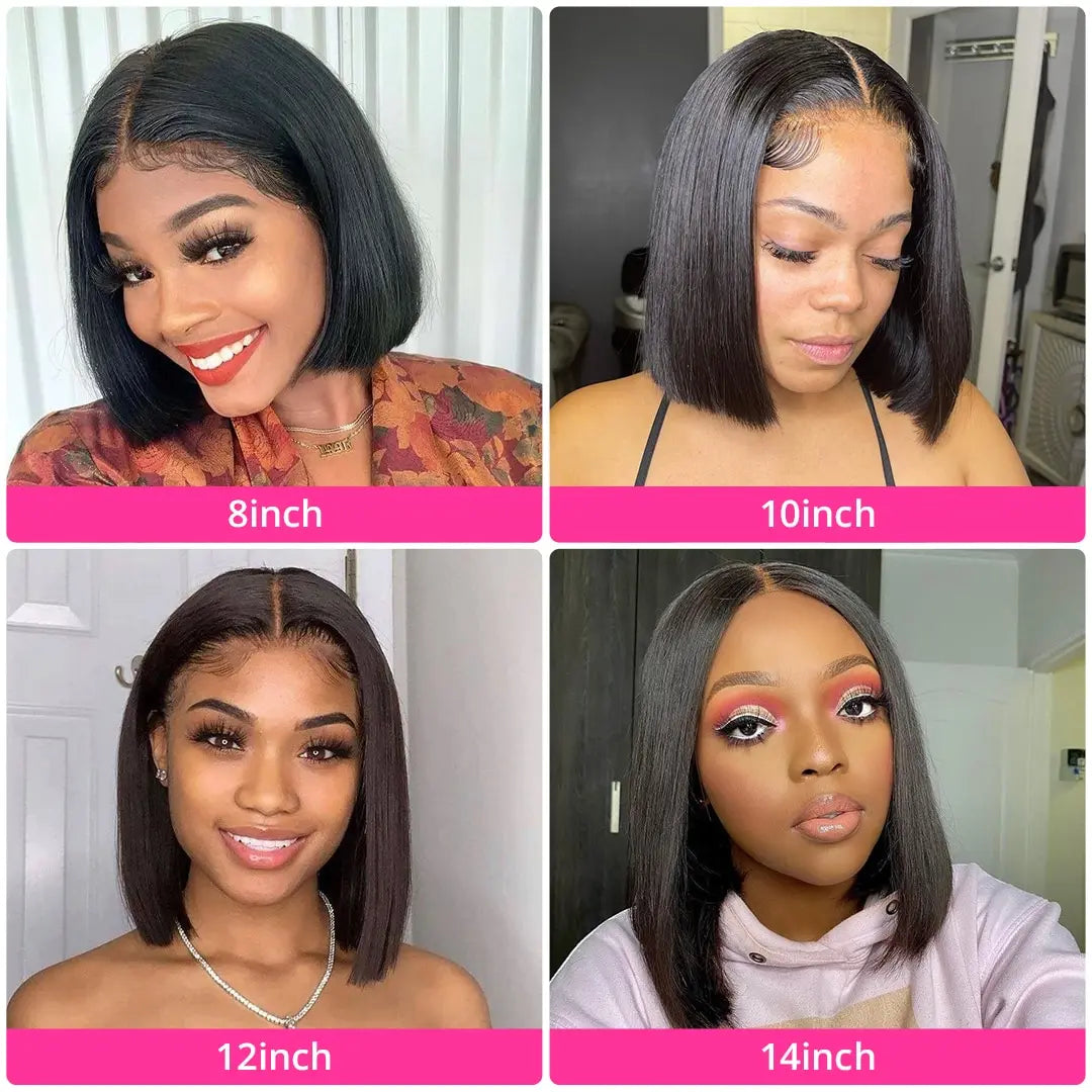 Bone Straight Short Bob Wig Human Hair Wigs For Women Burgundy 4x4 Lace Wigs 1B 99J Bob Wigs Brazilian Human Hair Pre Plucked