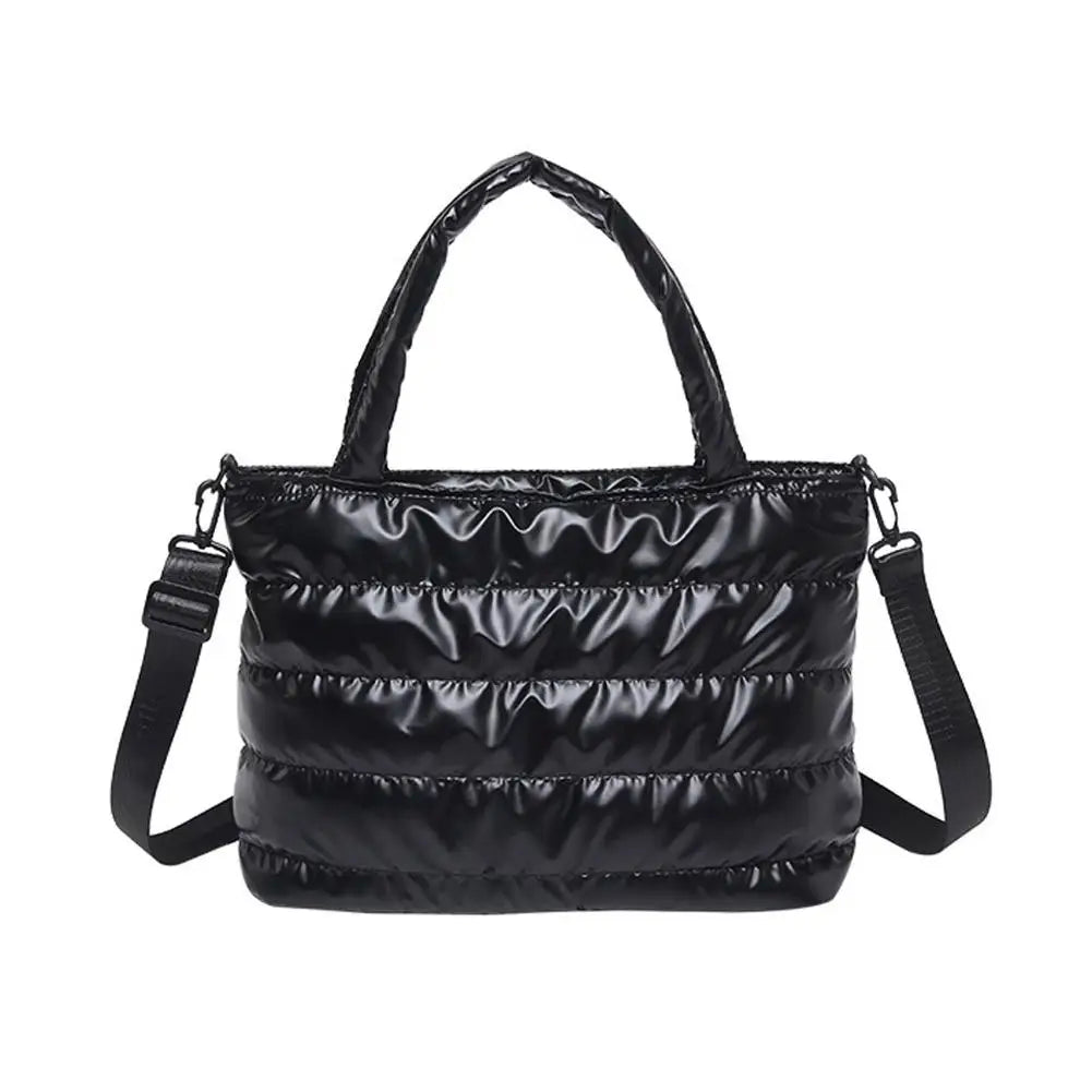 Large Tote Padded Handbags Designer Quilted Women Shoulder Bags Luxury Nylon Down Cotton Crossbody Bag Winter Tote Big