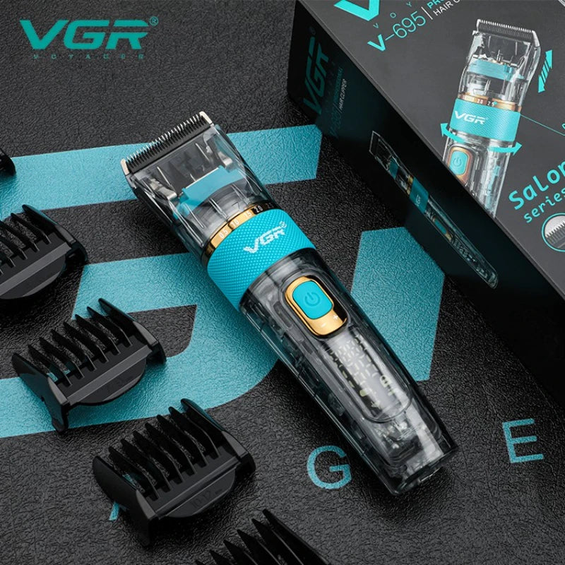 VGR Professional Hair Clipper Barber Waterproof Hair Cutting Machine Beard Hair Trimmer Three-speed Adjust Haircut For Men V-695