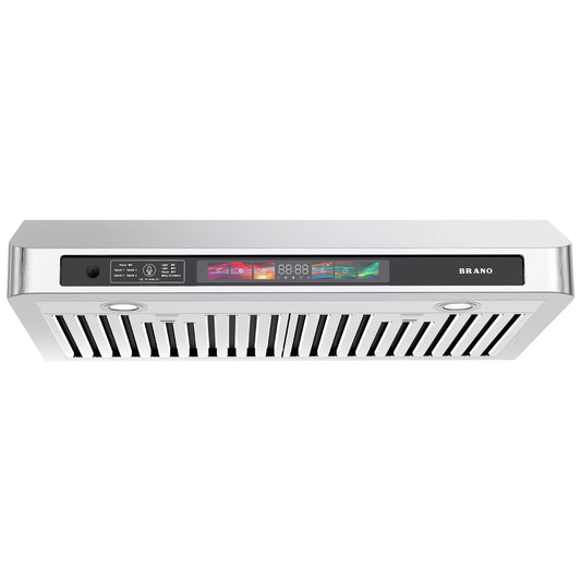 30/36 Inch Under Cabinet Range Hood with Voice/Gesture/Touch Control, 900 CFM Kitchen Vent Hood with 4-Speed Exhaust Fan