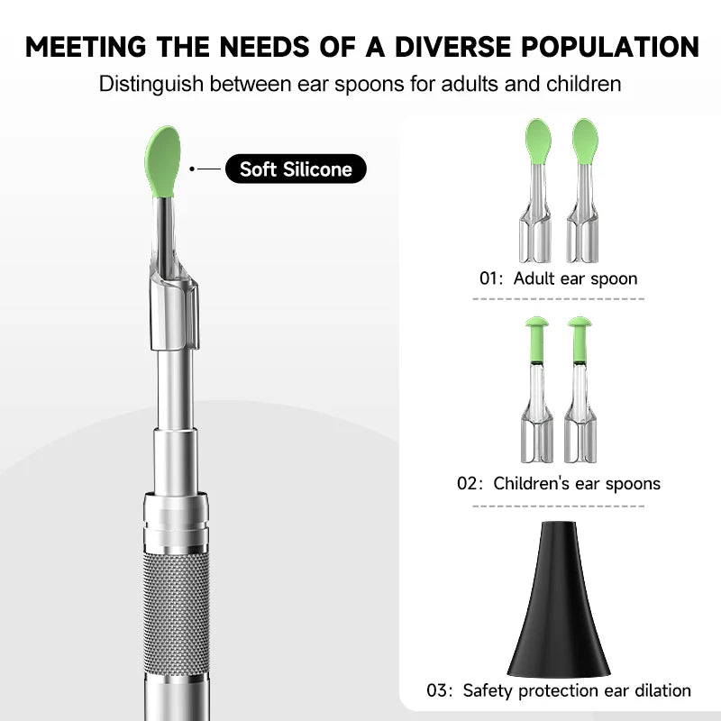 4.5 Inch Digital Otoscope HD1080P 3.9mm Ear Picker Ear Camera 6 LEDs Ear Wax Removal Tool Ear Cleaning Stick For Child Adults
