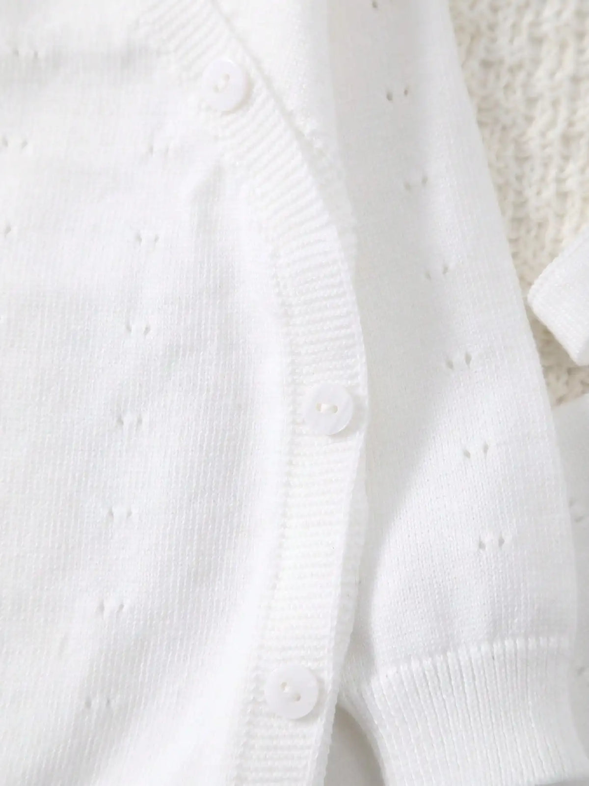 Newborn Baby Thin Long-Sleeved Romper and Hat Knitted Three-Piece Set