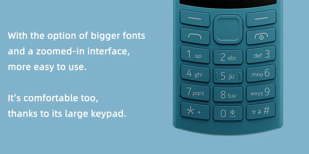 Nokia 105 4G 2023 Feature Phone Dual SIM Bluetooth 5.0 1450mAh FM Radio Call Recording with Hebrew Keyboard New And Original