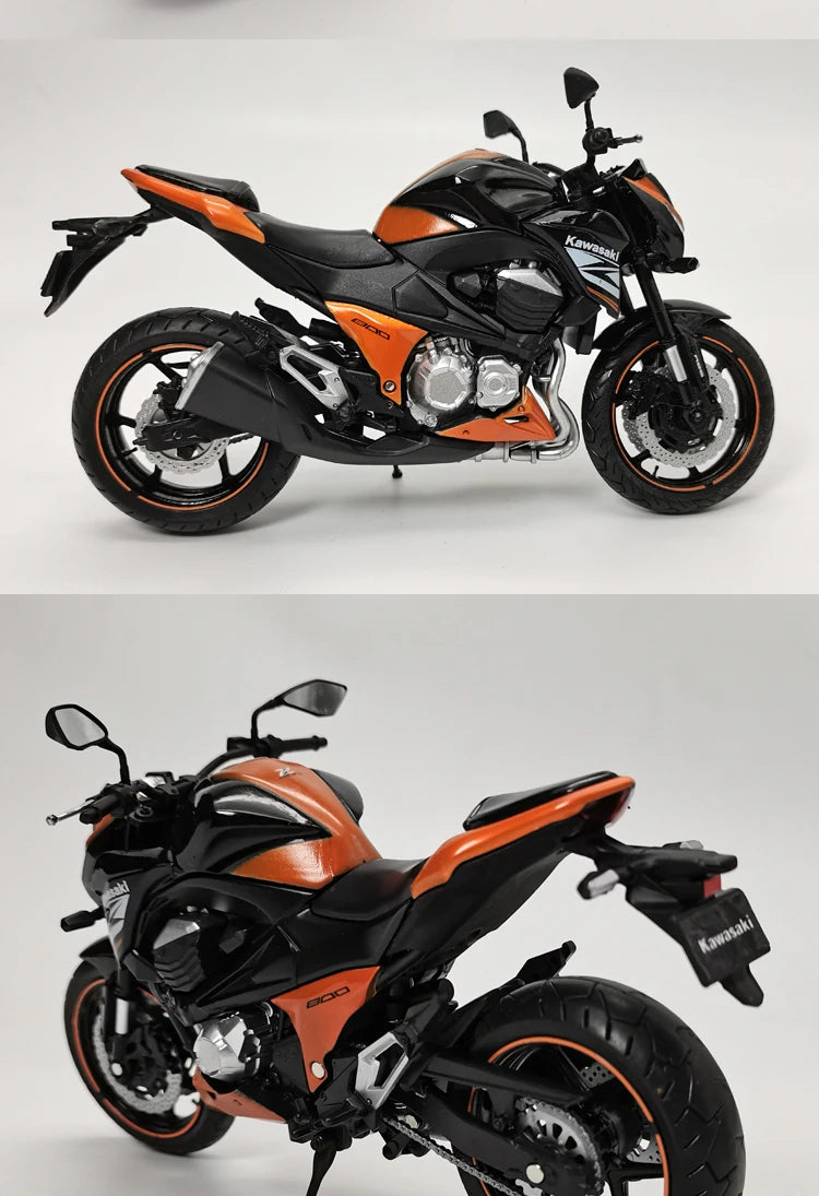 1/12 Kawasaki Ninja Z800 Alloy Racing Cross-country Motorcycle Model Simulation Metal Toy Street Motorcycle Model Childrens Gift