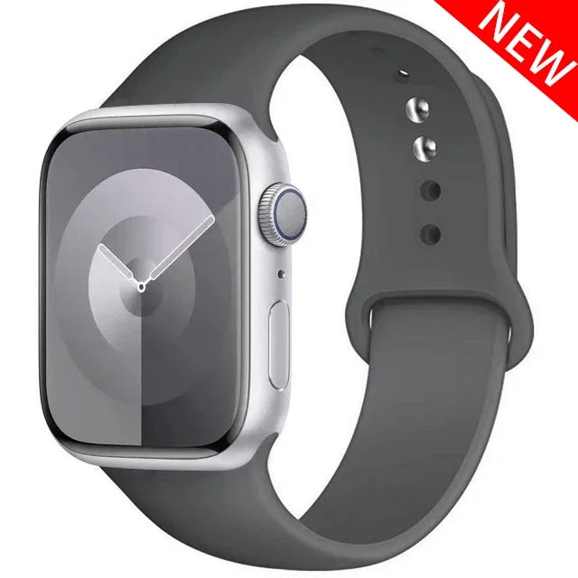 Original Silicone Strap For Apple Watch Band 44mm 38-40 42-46 41-45 46MM 49 mm Bracelet iwatch Serie 10 9 7 4 5 6 8 SE Ultra 2 3