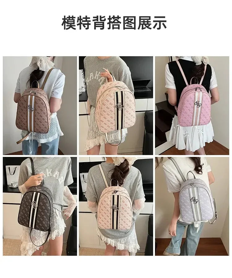 Luxury large capacity outdoor travel handbag, modern trendy women's backpack, classic design zipper shoulder bag