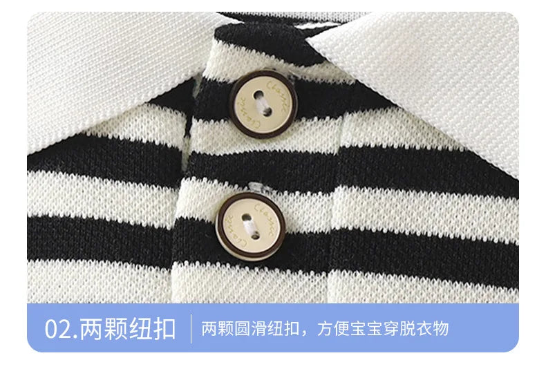 Boys Polo Shirts 2025 Autumn Winter Tops for Kids Long Sleeve Children T-shirts Stripe Girls Blouse Baby Tees Toddler Outfits