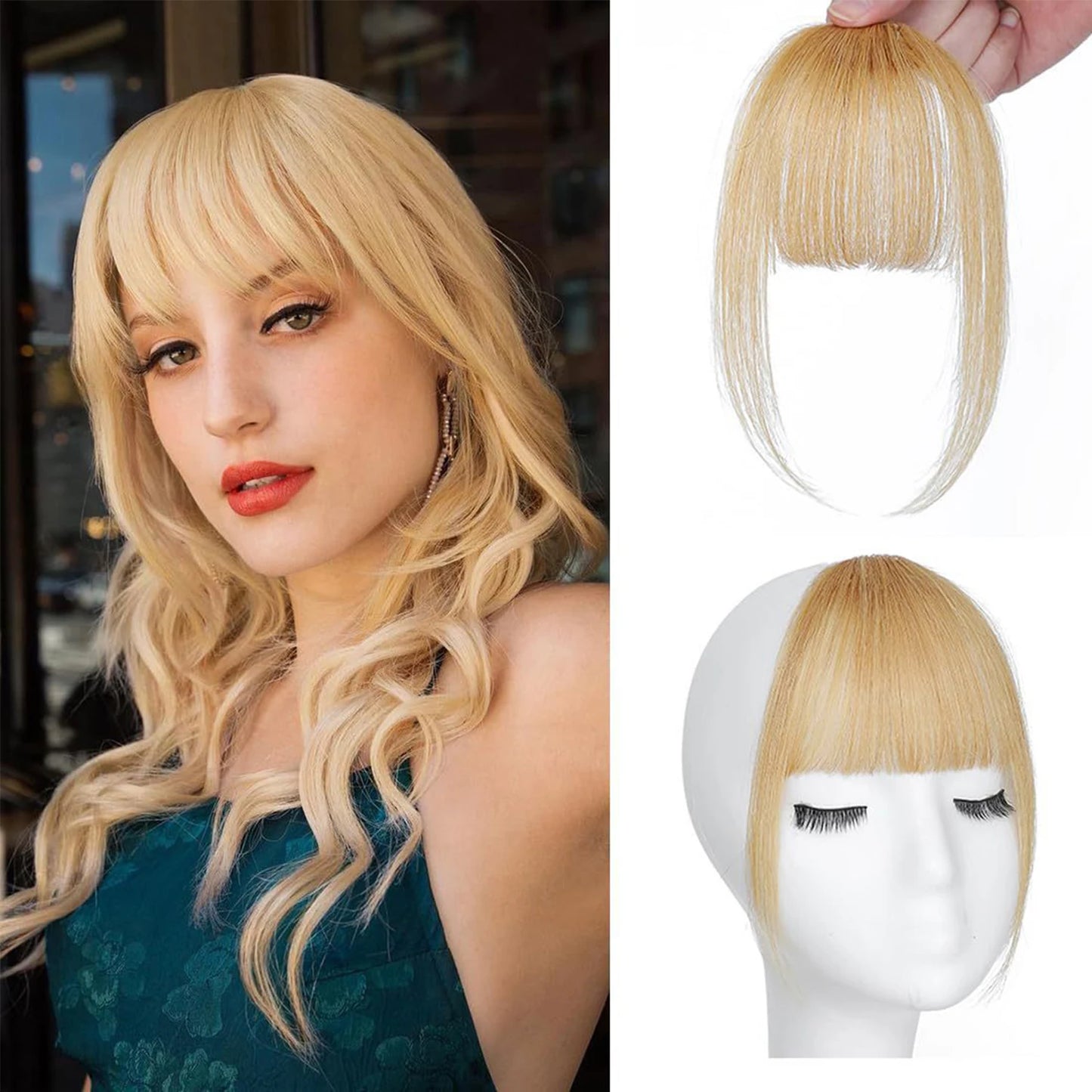 Human Bangs Hair Clip-In Extension Synthetic wig Fringe Natural False Hairpiece Women Clip in Bangs Hair Styling Tools