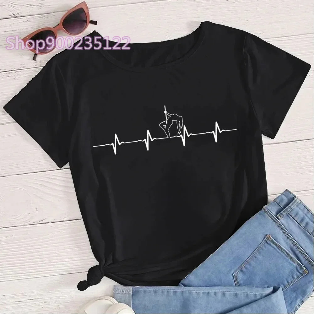 Just Pole It T-shirts Women Printd Letter Tshirt Women's Short Sleeve Fashion Pole Dance Tops Streetwear Cute Unicorn T-shirt