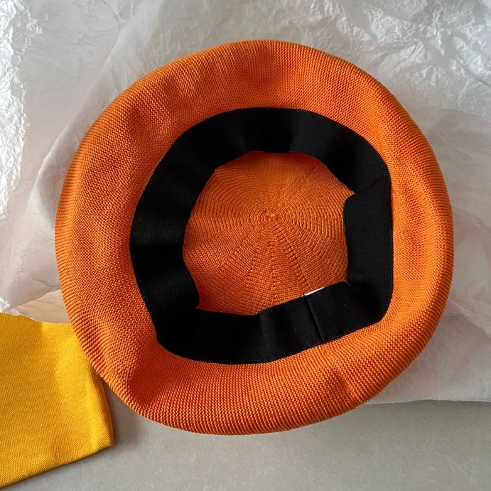 Apparel Accessories Funny Orange Berets Creative Casual Tomato Cap Vintage Cute Painter Hat Unisex