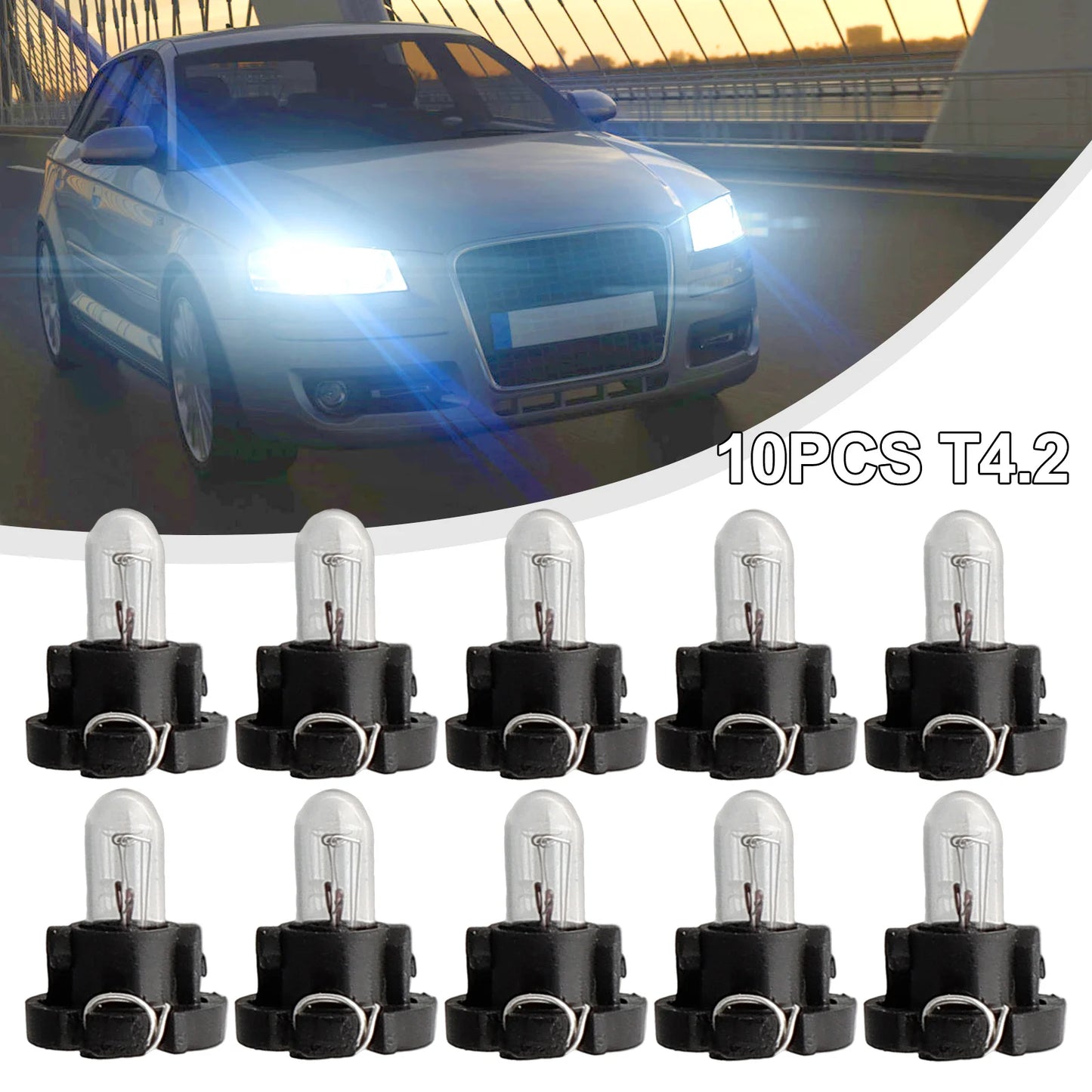 5/10Pcs T3 T4.2 Led Bulbs Car Interior Lights Auto Warming Indicator Lamp 12V 4300K Yellow Warm LIght For Car