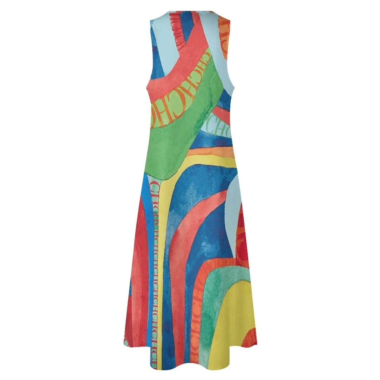 Fashion New Women's Dresses Multicolour Splicing Party Dresses Sleeveless Casual Peplum Women's Dresses