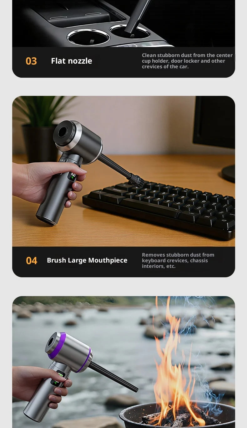 Car Vacuum Cleaner High Power Portable Handheld Wireless Brushless Motor Cleaning Machine Powerful Air Duster for Home Appliance