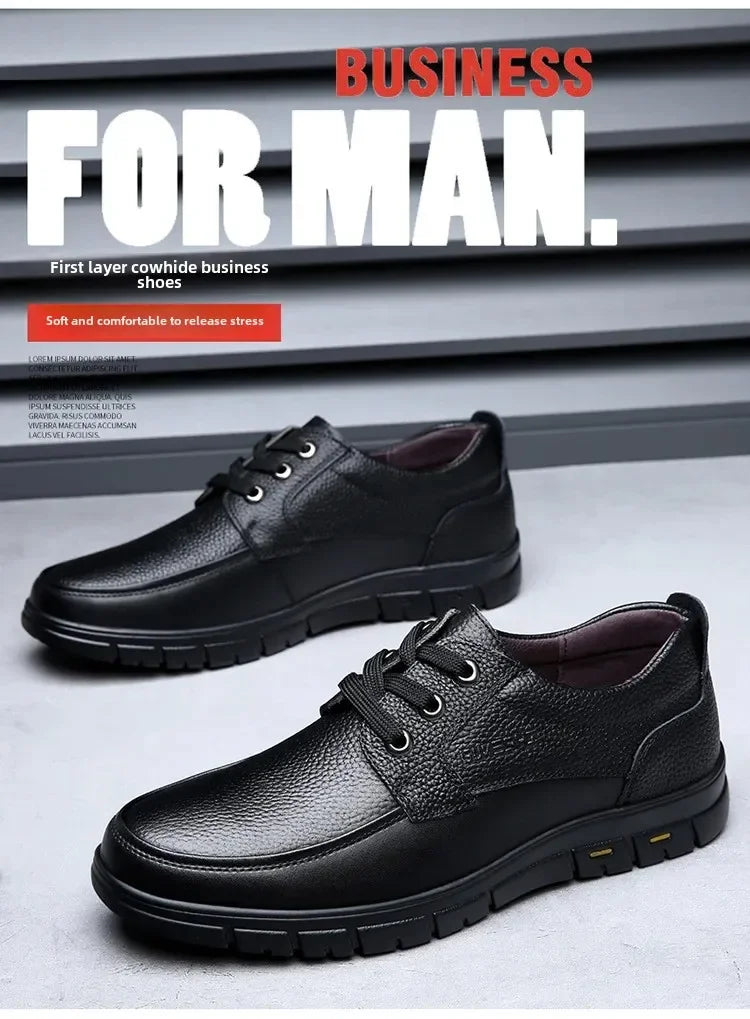 2025 Kitchen King Men's Shoes Anti-Slip Waterproof Oil-Resistant Durable Casual Leather Work Shoes For Chefs Perfect For Spring
