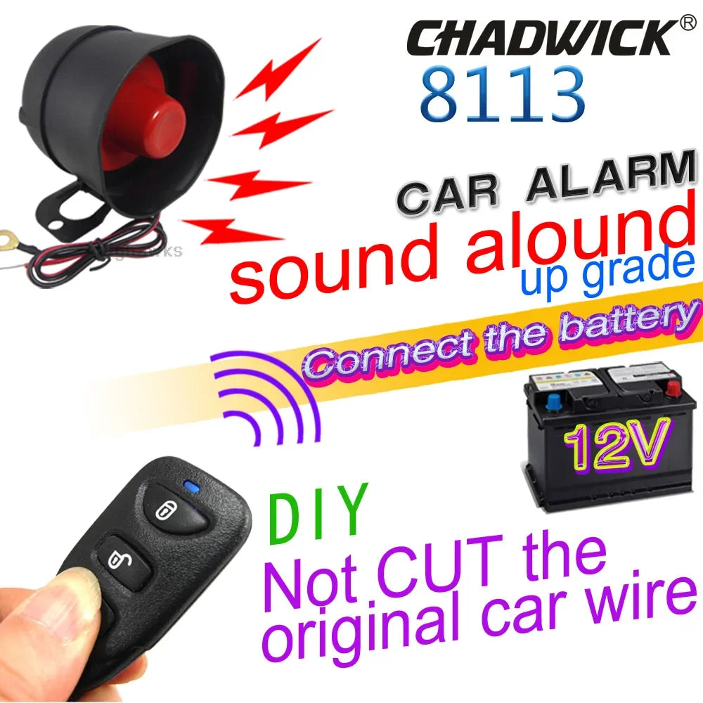 Car Alarm System 12V One Way Vehicle Burglar Alarm Security Protection With 2 Remote Control Auto Burglar For Car Motorcycle