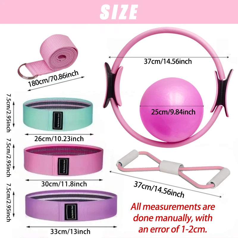 NEW Pilates Ball And Ring Set Pilates Fitness Ring Resistance Band Exercise Workout Fitness Equipment For Pregnancy Postpartum