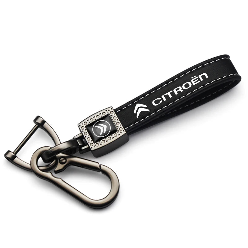 Alloy Leather Car Key Rings Holder Lanyard for Citroen DS C3 C4 Picasso Aircross C5 Aircross Elysee Berlingo Xsara Accessories