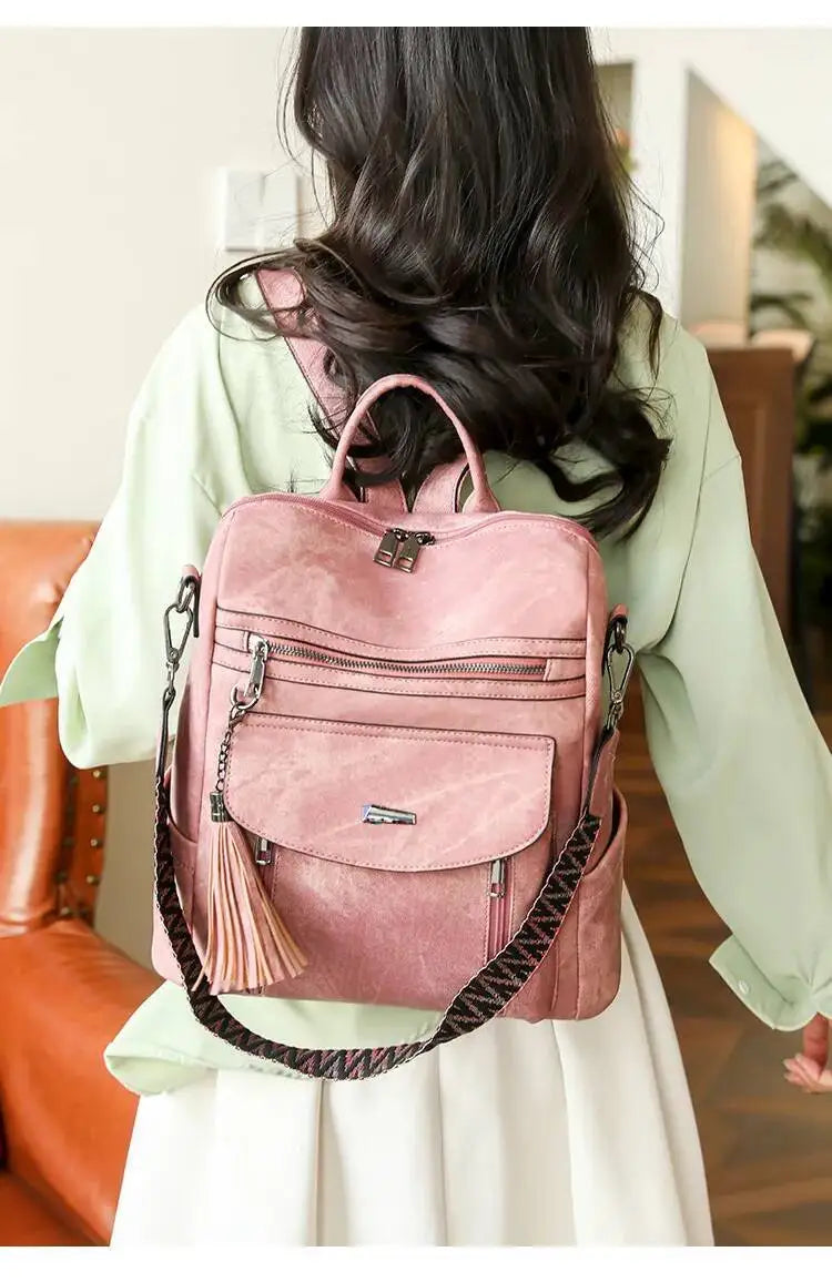 Hot Sale Luxury Women's Backpack Multifunctional Layers Double Shoulder Bags Luxury Good Quality  Spring Trend PU Women's Bag