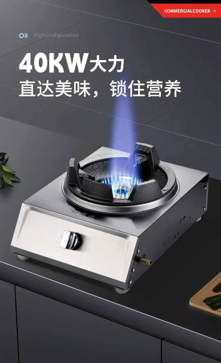 Single Double Burner Stainless Steel Gas Stove High Pressure LPG Commercial Home Cooking IAA