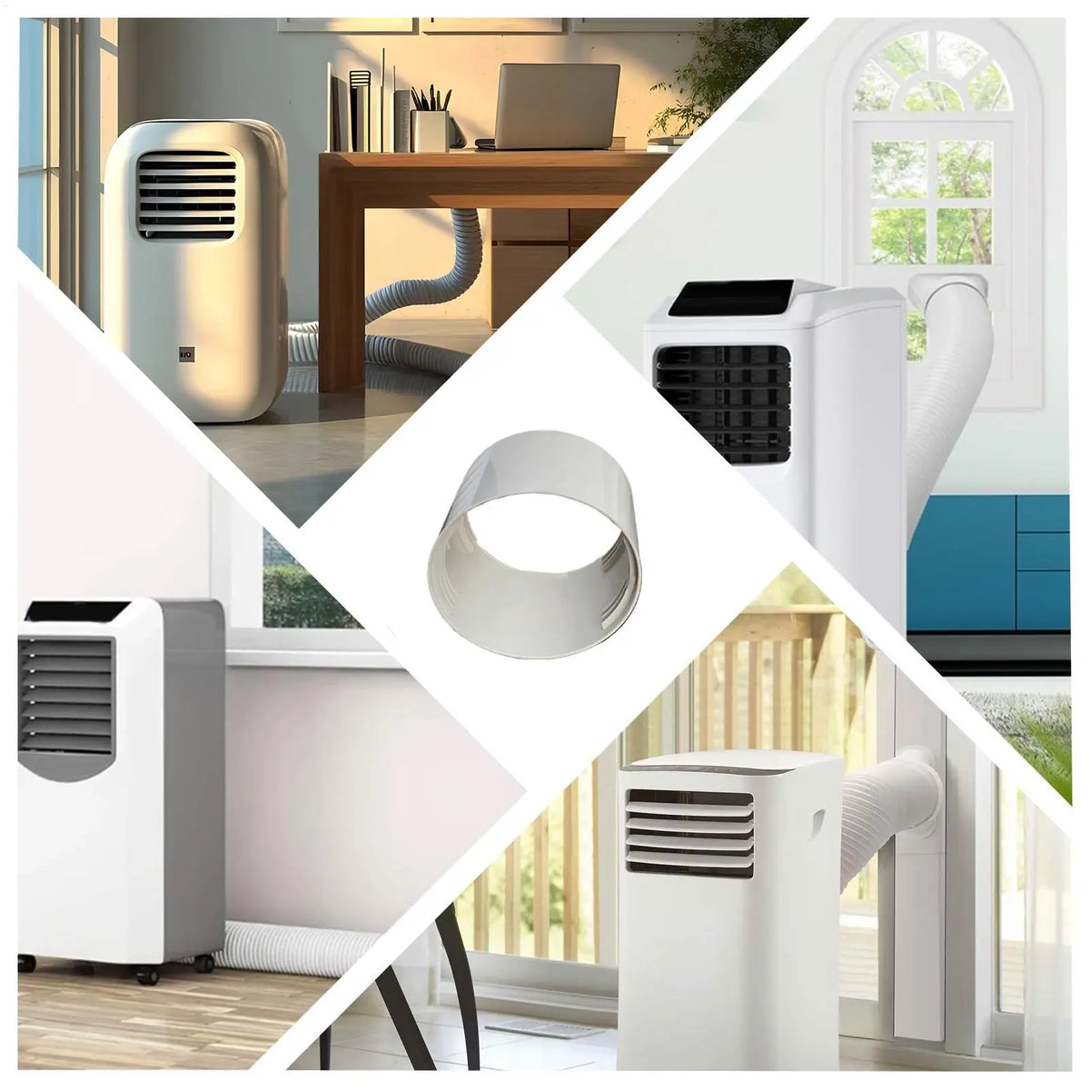 5.9 Inch AC Exhaust Hose Coupler Portable Air Conditioner Vent Tube Connector Interface Adapter for Window Home Bedroom Kitchen