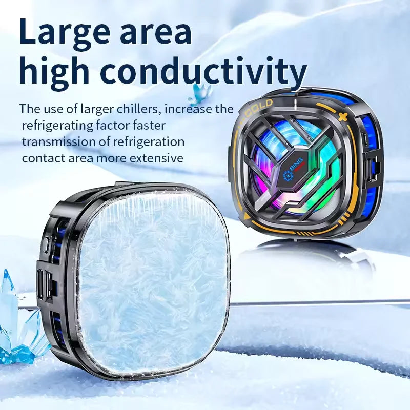 New X76A Magnetic Display Phones Cooler Back-Clip 2 in 1 Game Cooler Semiconductor Fast Phone Cooling Fan for IOS Android Phone