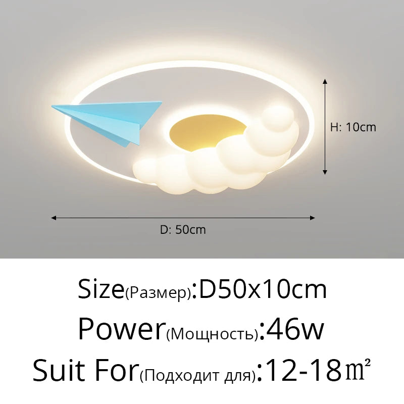 Modern Led Children's Bedroom Ceiling Lights Cloud Airplane Chandelier Boy Girl Room Lamps Home Indoor Decor Lighting Fixtures