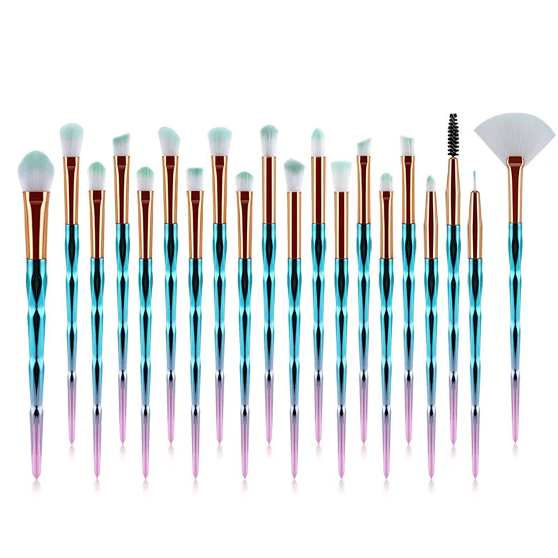 Diamond Makeup Brushes Set Beauty Make Up Brush Tool Cosmetic Powder Foundation Blending Eye Shadow Eyebrow Eyelash Brush